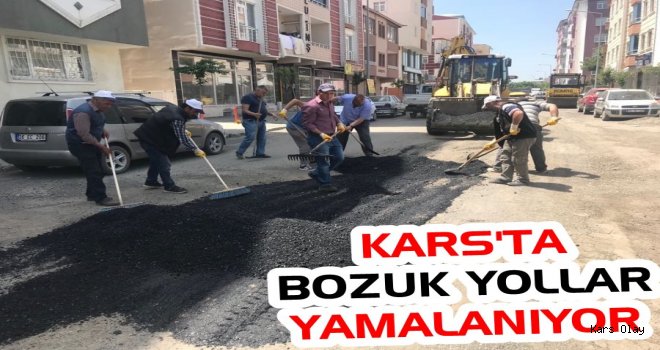 Kars'ta Bozuk Yollar Yamalanıyor!