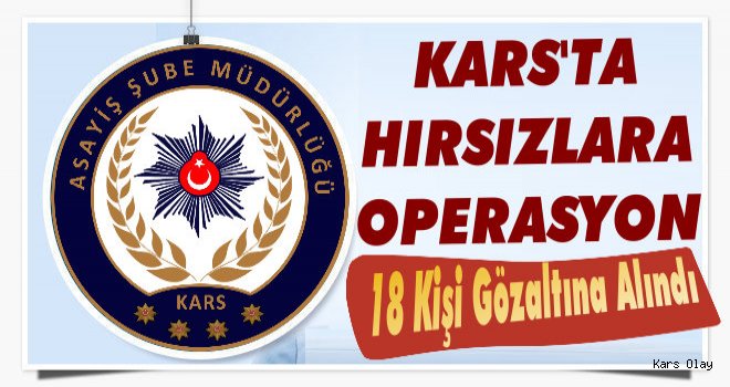 Kars'ta Hırsız Operasyonu: 18 Gözaltı