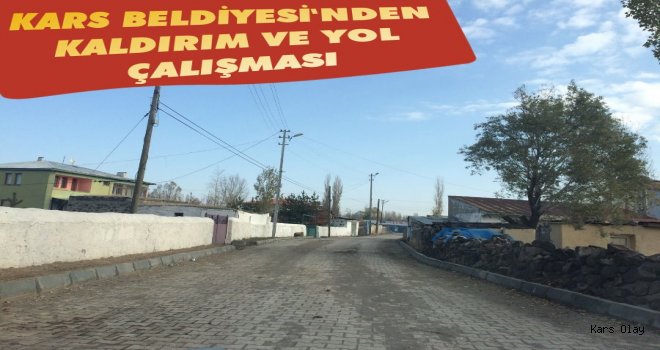 Kars'ta Kaldırım Çalışmaları Devam Ediyor