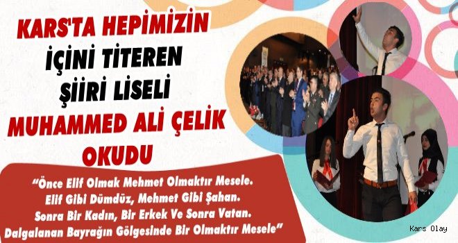 Kars'ta Liseli Öğrenciden 'Hem Duygulandıran Hem Onurlandıran' Şiir!