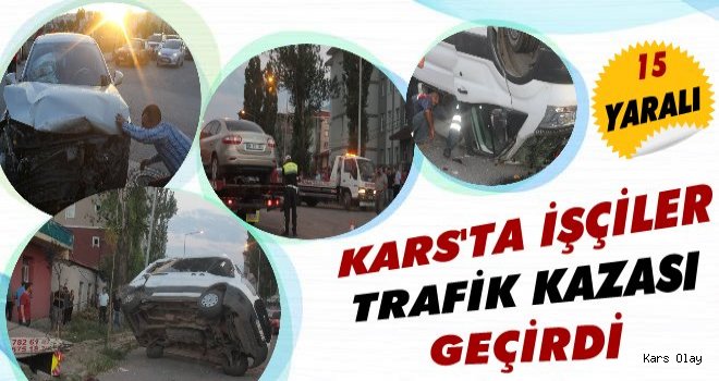 Kars'ta Trafik Kazası :15 Yaralı