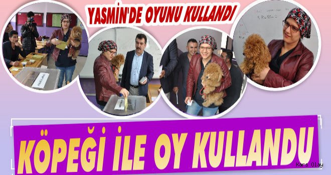 Kars'ta Üniversite Öğrencisi Köpeği İle Oy Kullandı