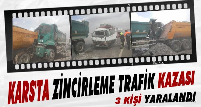 Kars'ta Zincirleme Trafik Kazası!