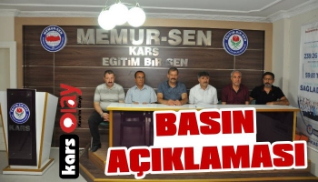 Memur-Sen Kars İl Temsilciliği'nden Basın Açıklaması