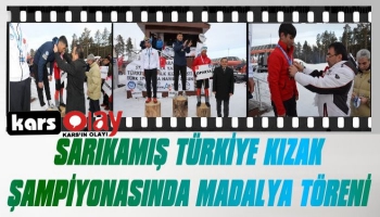 Sarıkamış'ta Türkiye Kızak Şampiyonasında Madalya Töreni