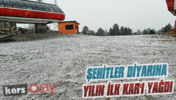 Şehitler Diyarına Yılın İlk Kar'ı Yağdı