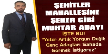 Şehitler Mahallesine Şeker Gibi Muhtar Adayı