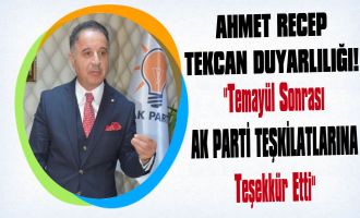 Ahmet Recep Tekcan'dan Temayül Teşekkürü