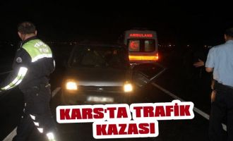 Kars'ta Trafik Kazası: 2 Yaralı!