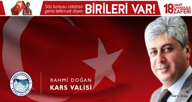 Vali Doğan'dan '18 Mart Çanakkale Şehitleri' Mesajı