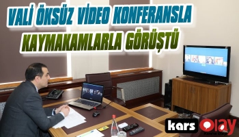 Vali Öksüz Kaymakamlarla Video Konferansla görüştü