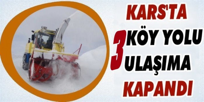 Kars'ta 3 Köy Yolu Ulaşıma Kapandı